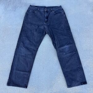 Wrangler Relaxed Fit Dark Wash Denim Jeans Men's 38x32 100% Cotton